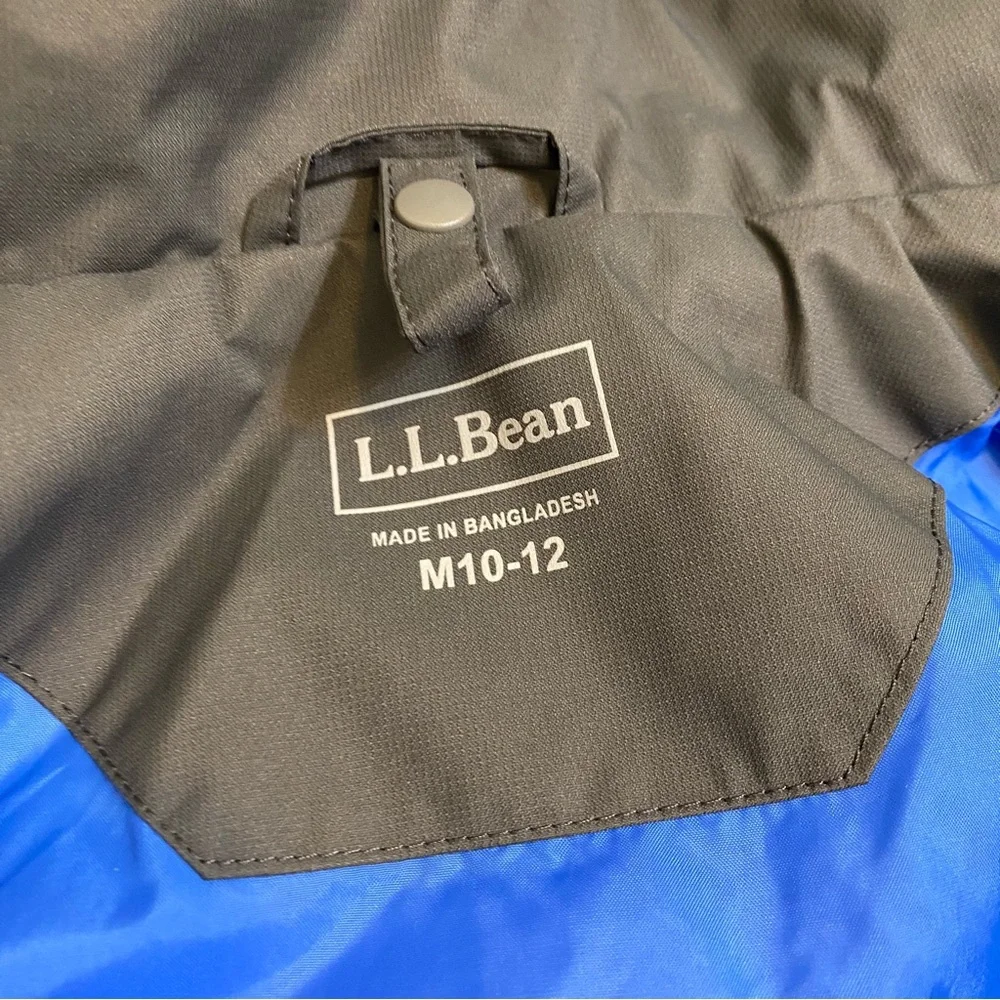 LLBean Kids’ Adventure Seeker Shell Color Blocked Kids M 10-12 Pink Charcoal